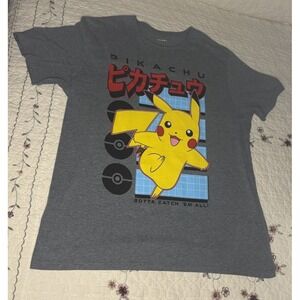Old Navy Pokemon Pikachu T-Shirt Mens XXL‎ Gray Excellent Graphic Tee